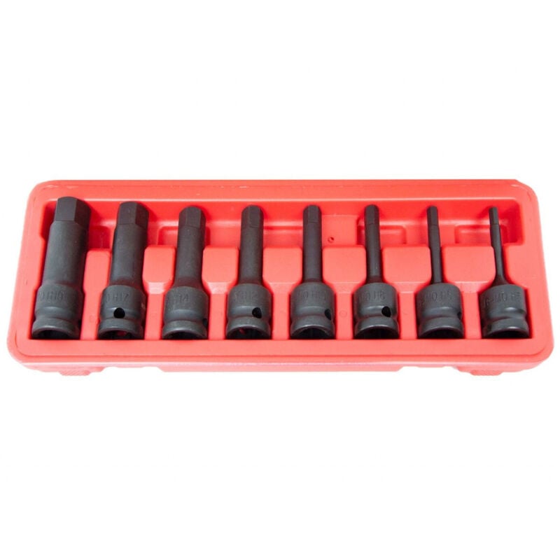 Kroftools - Douilles impact 6 pans males a choc 1/2 coffret de 8 douilles 5 -19