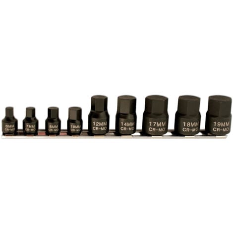 DOUILLES MALES METRIQUES A CHOC 6 PANS SUR RAIL