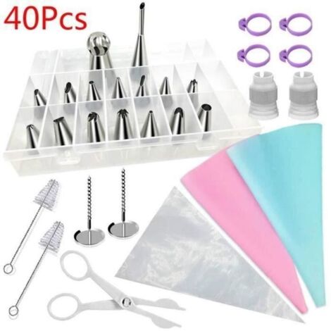 Douilles Pâtisserie - Silicone - DIY Kits - Décoration de Gâteaux - Facile à Nettoyer - Boîte de Rangement