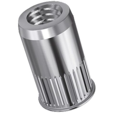 Douilles taraudées rivklé cannelées acier zingué, diamètre de perçage 7 mm, diamètre nominal M5, boîte de 500 douilles - RIVKLE