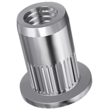 Douilles taraudées rivklé tête plate acier zingué, diamètre de perçage 9 mm, diamètre nominal M6, boîte de 100 douilles - RIVKLE