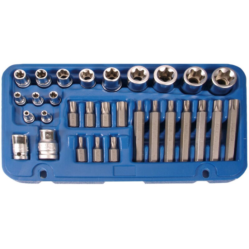 Oc-pro - Coffret bgs technic douilles torx femelles e4 à e24 embouts t20 a t55