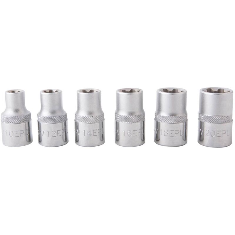 Douilles torx plus EP10 à ep20 L.37mm 1/2' (6 pcs) - om 7017 Clas Equipements