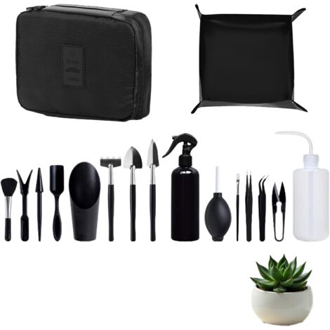 D'outils de Jardinage Mini Ensemble, Kit D'outils de Jardin, 17 Pièces Mini Outils de Jardinage avec Pliable, avec Sac de Rangement Pratique, Adapté à la Plantation en Intérieur ou en Pot
