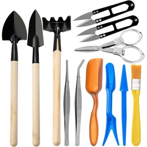 D'outils de Jardinage Mini Ensemble(12 Pcs),Kit d'outils pour Bonsai, Ensemble Complet d'outils, Adapté à la Plantation en Intérieur ou en Pot