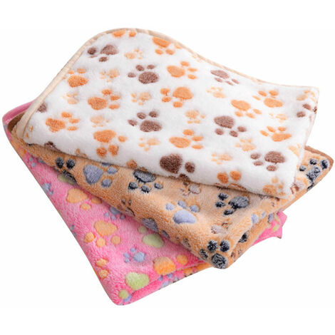 Doux Chaud Animal Molleton Couverture lit Mat Couverture Coussin Chien Chiot Animal Rouge 76x52cm 3 pi��ces Pink+Beige+Coffee��LUCKY-88