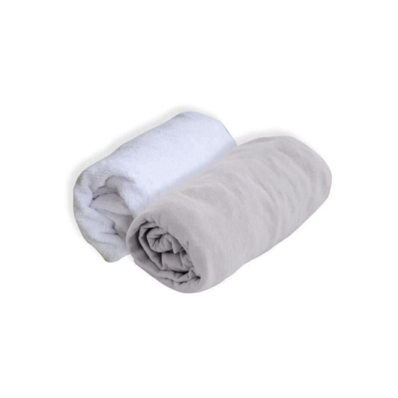 PMP - doux nid Lot 1 Alese + 1 Drap Housse - 70 x 140 Cm - Perle