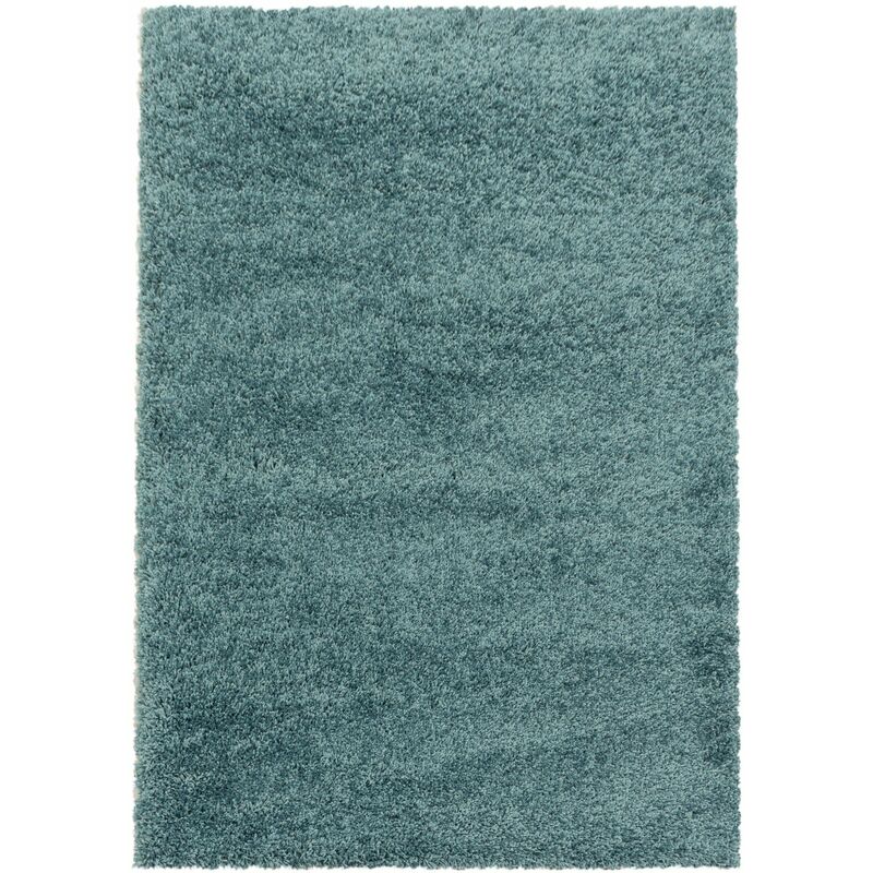 Tapis Uni Poils Longs Doux pour Salon, Chambre, Couloir (Turquoise - 60x110cm)