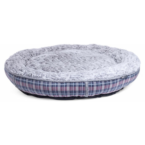 DOVE GREY CHECK DONUT BED XLARGE