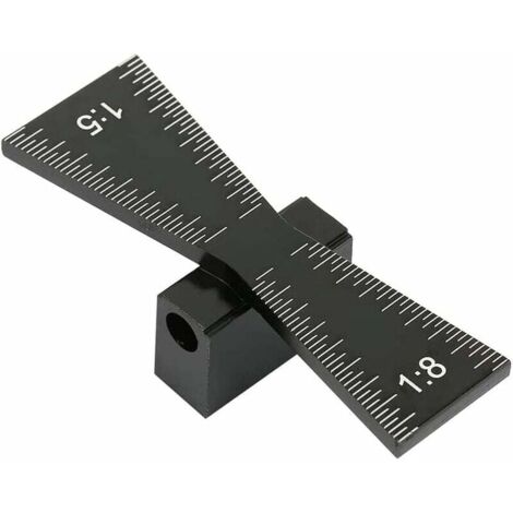 Dovetail Marker, Dovetail Guide Tool, Dovetail Marking Gauge, Wood and Aluminum Joint Gauge with Transparent Scale, for Furniture, Factory (Black)