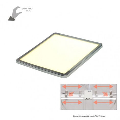 Downlight 15w 4000k cromo providencia 1280lm 1x17,5x17,5 cm de empotrable corte ajustable 5x5-15,58x15,58 cm