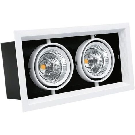 Downlight 7W LED Downlight Double Tête Super Lumineux Projecteur Aluminium Métal Ignifuge Anti-éblouissement Plafonnier