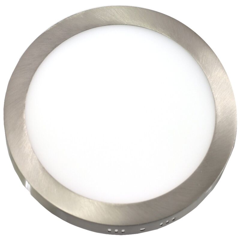 

Downlight led 18W redondo superficie luz natural 4200K, aluminio aro acero pulido, 225mm - Jandei