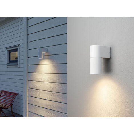 Downlight Außenwandleuchte TEMI Aluminium Weiß, Höhe 14,5cm