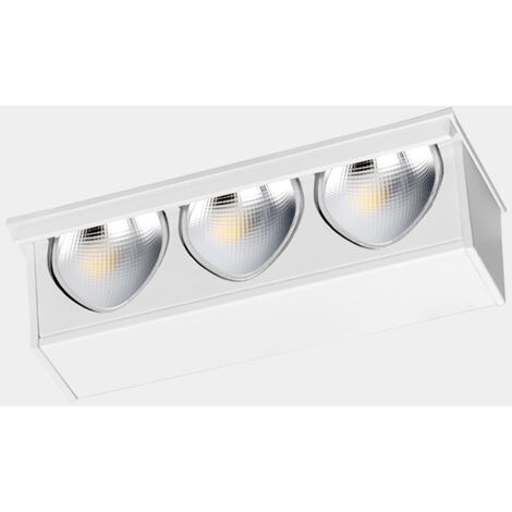Downlight Bento Wall Washer 3 LEDS 3 Blanco cálido - 3000K CRI 90 Negro IP20 230lm