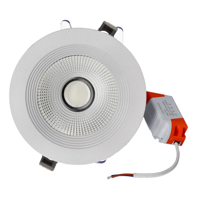 

Downlight LED COB redondo empotrar, 10W 1000 lúmenes (= bombilla 80W), luz blanca natural 4200K para salón, cocina, tienda, negocio, oficina - Jandei