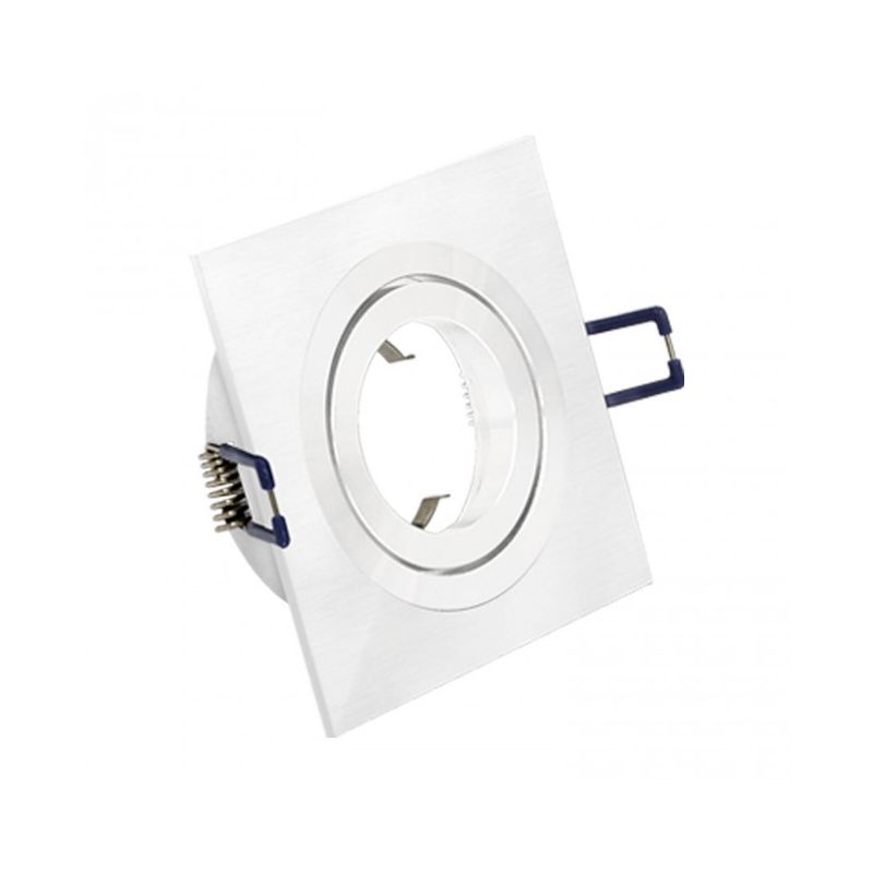 

Downlight cuadrado 1 Foco Aluminio cepillado blanco - Envío Desde España - Luzconled