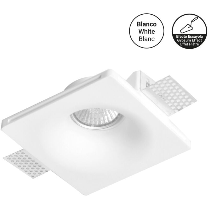 Image of Downlight quadrato in gesso - Senza cornice - 1 x GU10