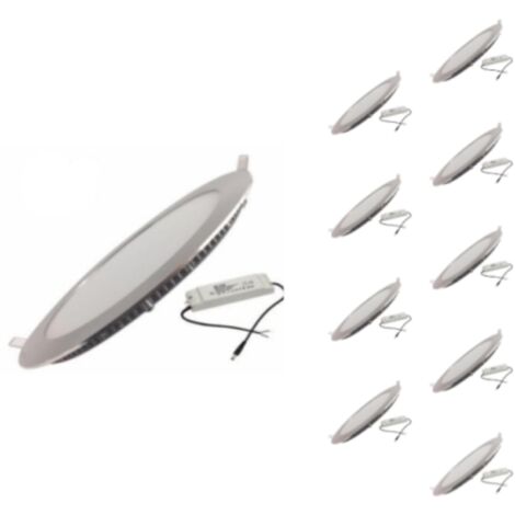 Downlight Dalle LED Extra Plate Ronde ALU 18W (Pack de 10)