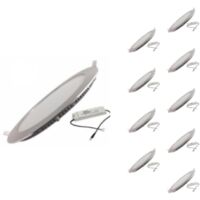 Downlight Dalle LED Extra Plate Ronde ALU 18W (Pack de 10)