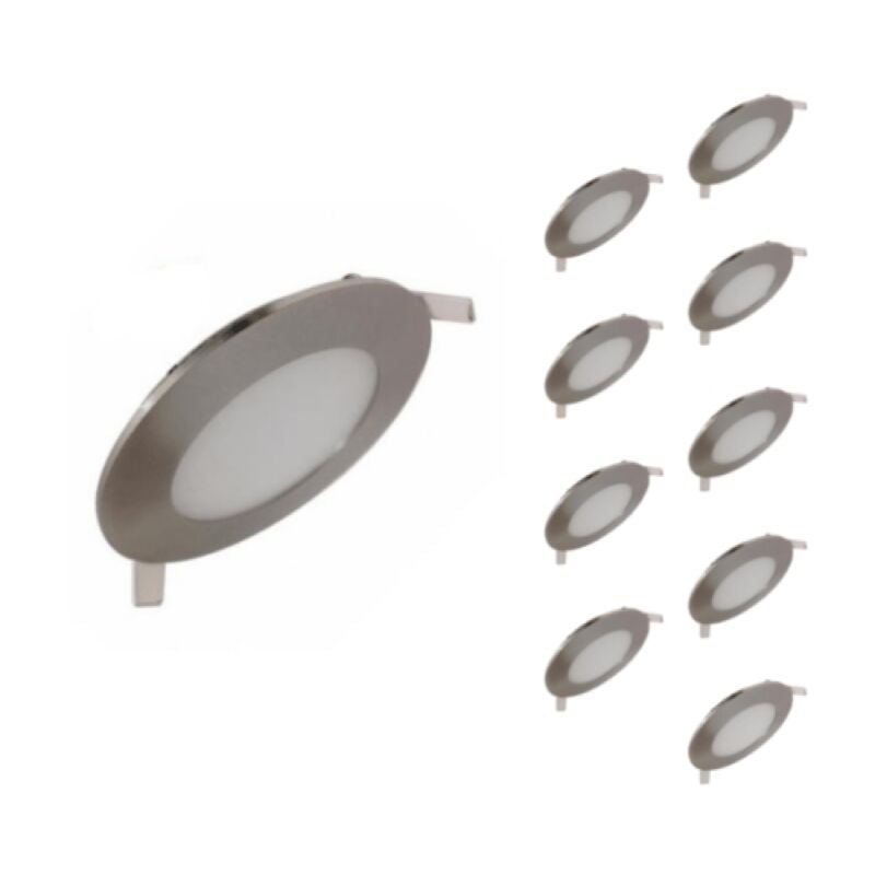 Downlight Dalle led Extra Plate Ronde alu 6W (Pack de 10) - Blan