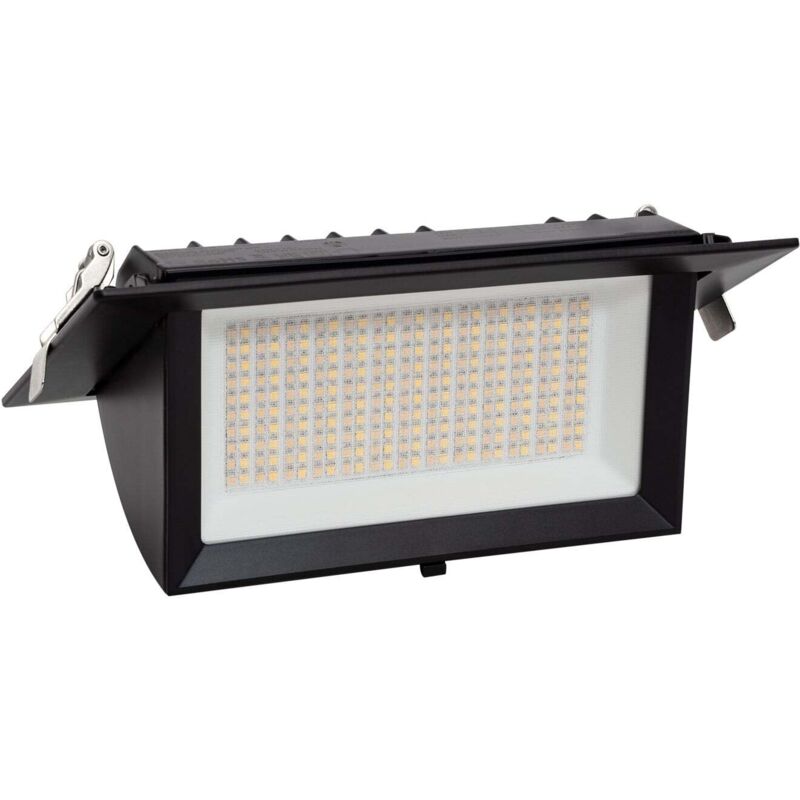 Downlight Direccionable Rectangular LED Negro 3000K Blanco Cálido 60 W