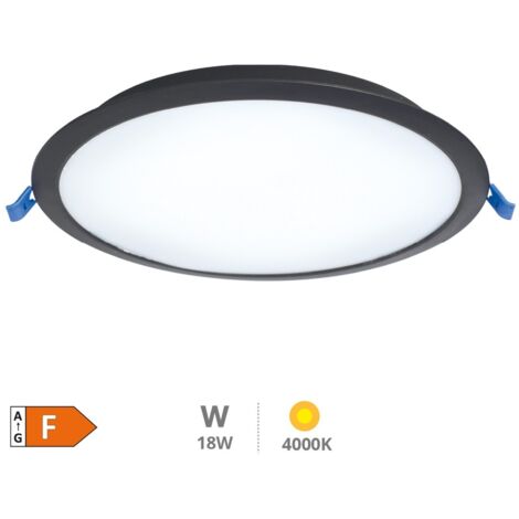 Downlight empotrable LED redondo Belur 18W 4000K Negro