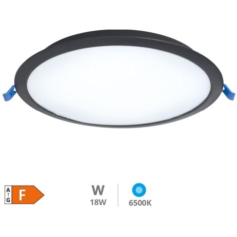 Downlight empotrable LED redondo Belur 18W 6500K Negro