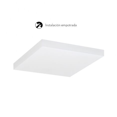 Downlight empotrable rupia cuadrado 1x24w led 2160lm 4000k 120° l.16,8xan.16,8xal.1,8cm blanco