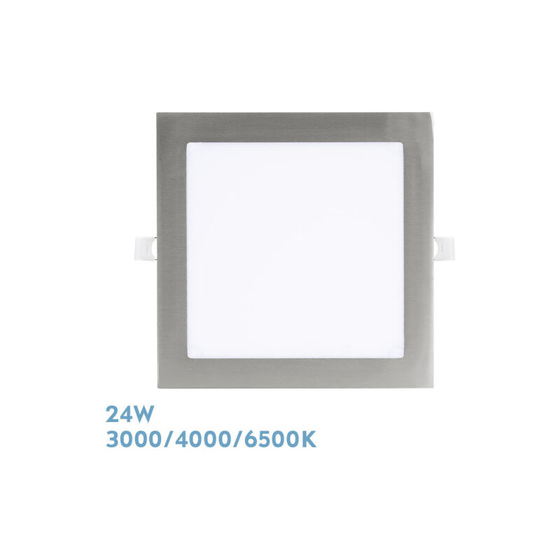 Downlight encastré Abaco 24w 3000-4000-6500k Nickel 2160lm Square 1,3x22,5x22,5cm Cut 20d - Fabrilamp Downlight encastré Abaco 24w 3000-4000-6500k Nickel 2160lm Square 1,3x22,5x22,5cm Cut 20d - Fabrilamp