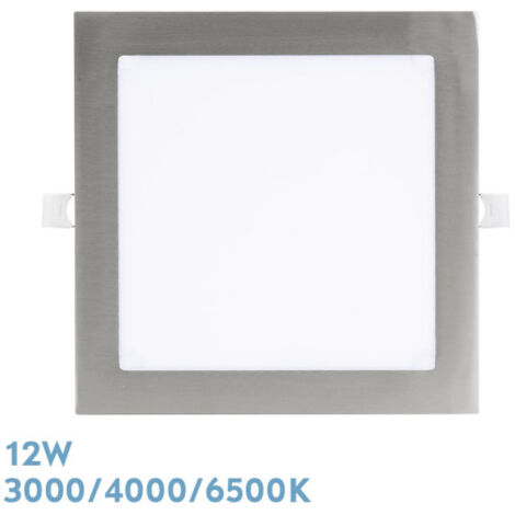 Downlight encastré abaco 12w 3000-4000-6500k nickel 1080lm square 1,3x17x17cm cut 15d