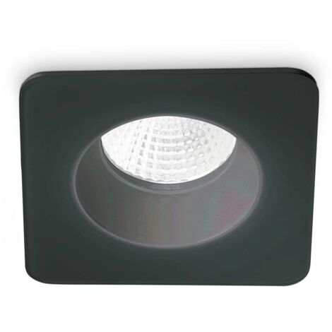 Downlight Encastré Carré Noir IP65, 3000K, 8W