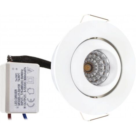 Downlight encastré penny round 1x1w led 65lm 4000k h.1,5xd.5,2cm white