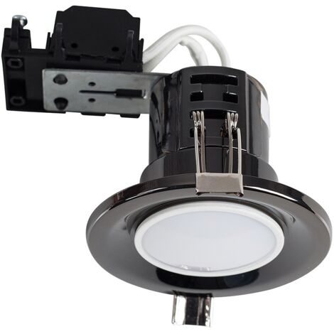 Downlight Fire Rated Black Chrome Ceiling Light Fitting Single Pack