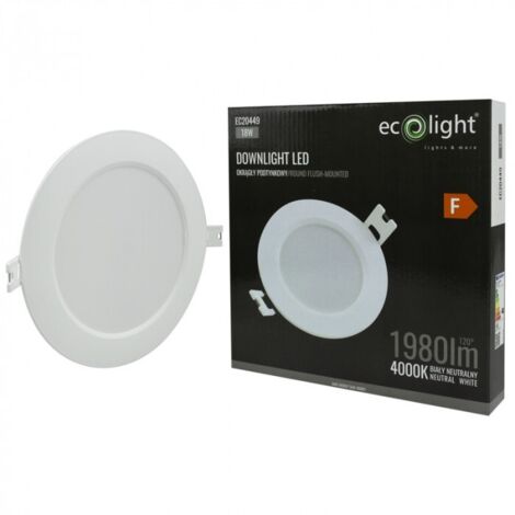 Downlight incasso tondo bianco 22cm LED 18W 4000K
