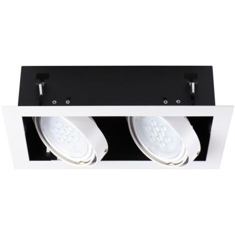 Downlight incorporato MATEO ES - Aluminio bianco - 2x25W - GU10 - 335x195mm