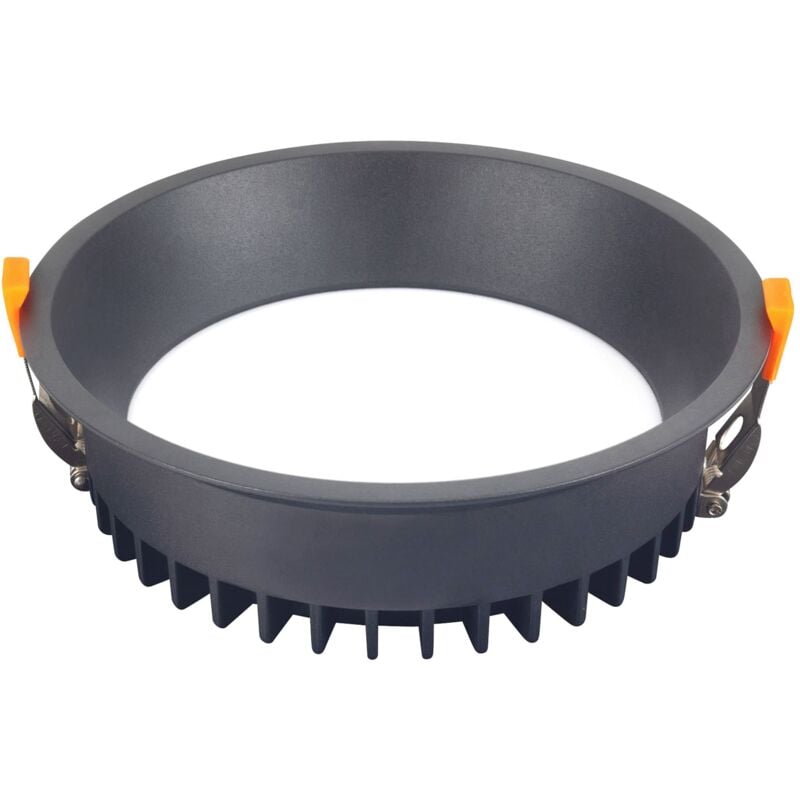 Jet downlight redondo con luz blanco cálido 3000K en color negro ø 220mm