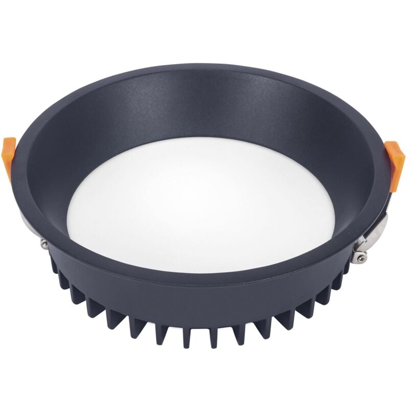 Jet downlight redondo con luz blanco neutro 4000K en color negro Ø 160mm