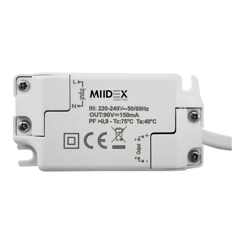 Downlight led sirius avec alimentation déportée - 15W Basse Luminance Miidex Lighting® blanc-froid-6000k - argent