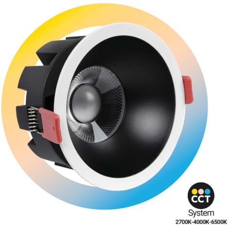Downlight LED - 15W - CCT - Chip OSRAM - Corte Ø 90mm - Negro