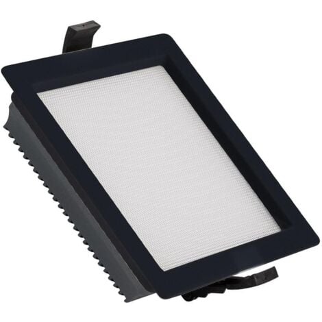 Downlight LED 15W Cuadrado  Aero 130 lm/W Microprismático LIFUD Corte 135x135 mm Negro 6000K Blanco Frío