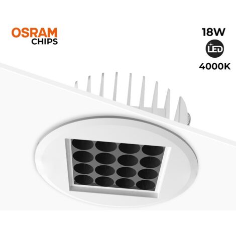 Downlight Led 18W 24º UGR18 Osram Chip - Bianco Neutro