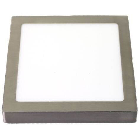 Downlight led 18W 6000ºK cuadrado superficie acabado acero