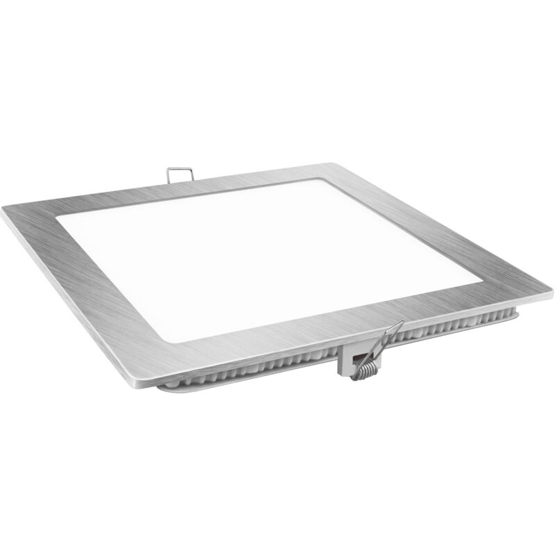 Downlight led carré argenté 18w chaud