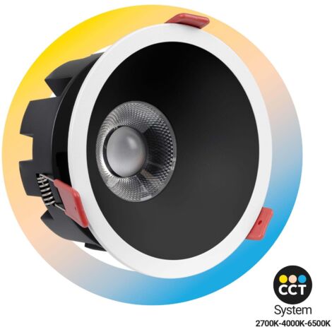 Downlight LED - 20W - CCT - Chip OSRAM - Corte Ø 110mm - Negro