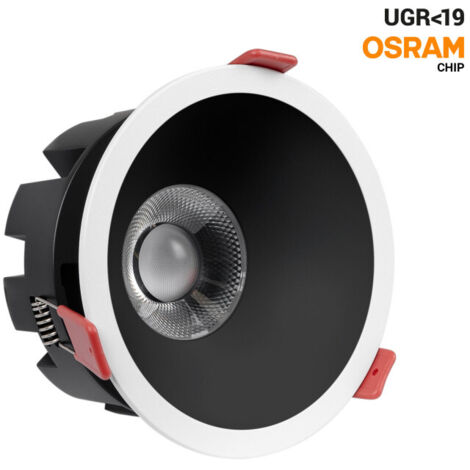 Downlight LED 20W CCT orientable Ø110–115mm negro