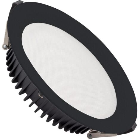 Downlight LED 24W Circolare Aero 130 lm/W Microprismatico LIFUD Foro Ø 200 mm Nero 4000K Non Regolabile Bianco Naturale