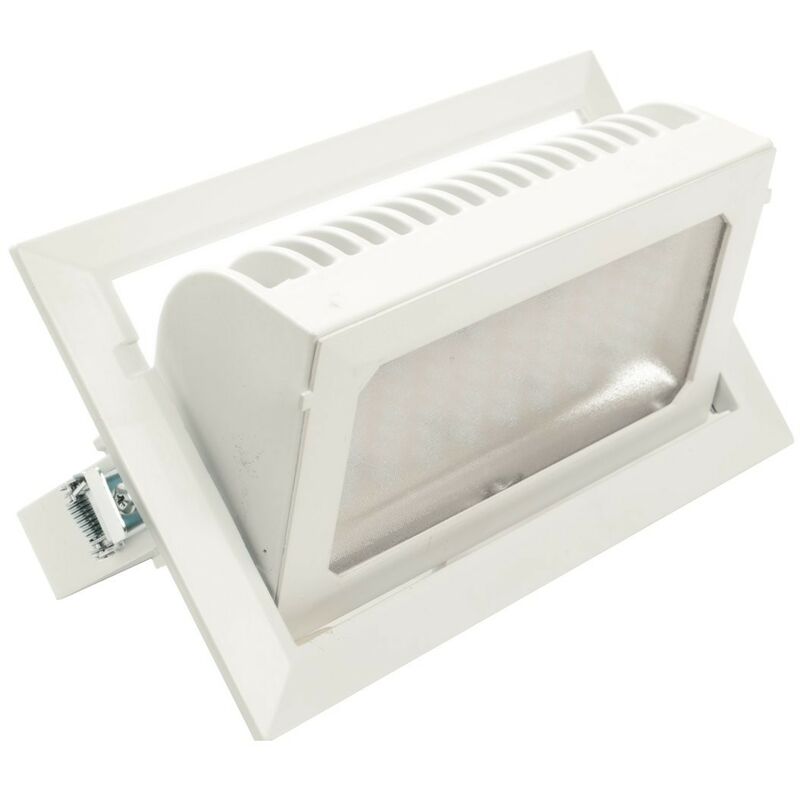

Downlight LED Basculante rectangular empotrar, 30W 3100 lúmenes, Blanco Cálido 3000K, aro blanco para tienda, exposición - Jandei