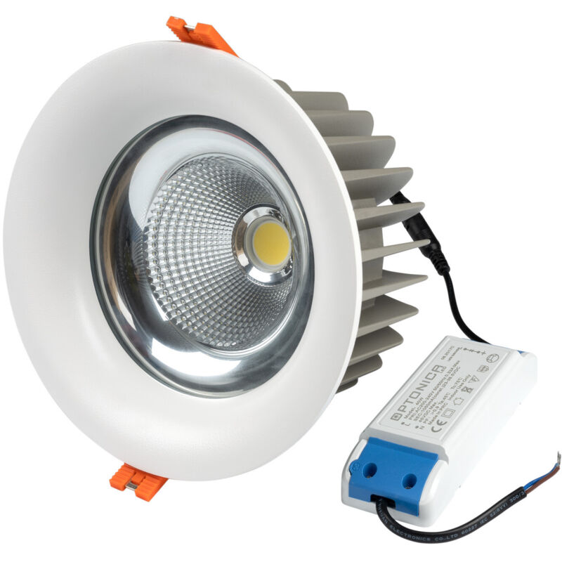 Optonica - Downlight led 40W rond ∅195mm Blanc - Blanc du Jour 6000K