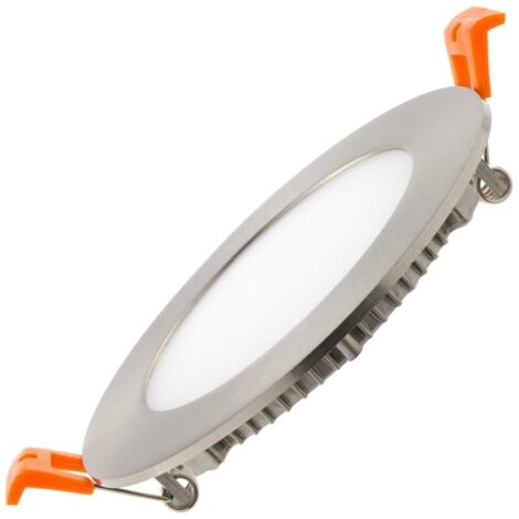 Downlight LED 6W Circolare SuperSlim Foro Ø 110mm Argento 4000K Bianco Naturale